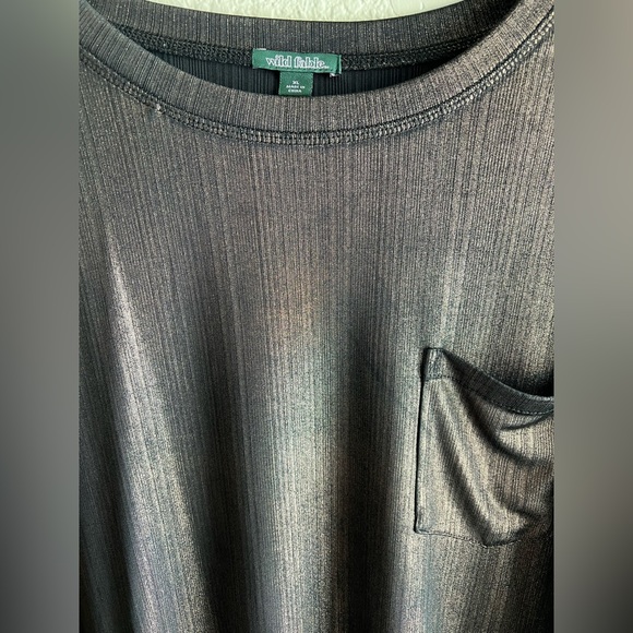 Metallic Crop top Short sleeve -wild Fable - Picture 4 of 7